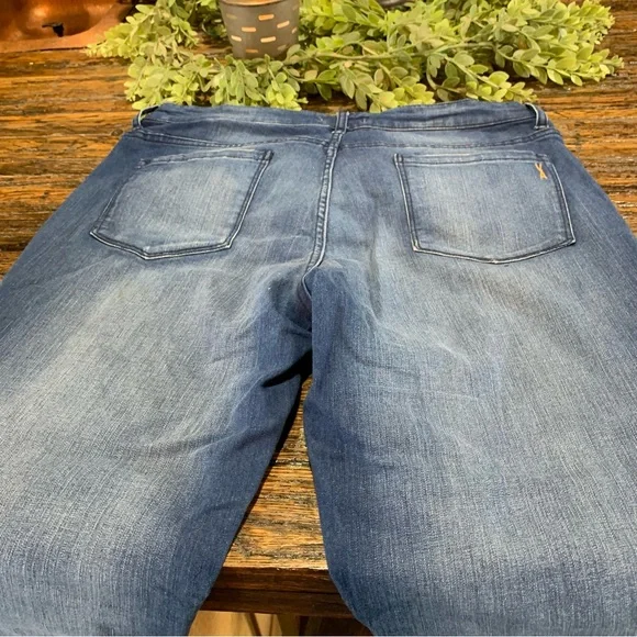 Vintage America Blue Jeans Embroidered Embroidery Floral Bestie Skinny 14 - Picture 9 of 16